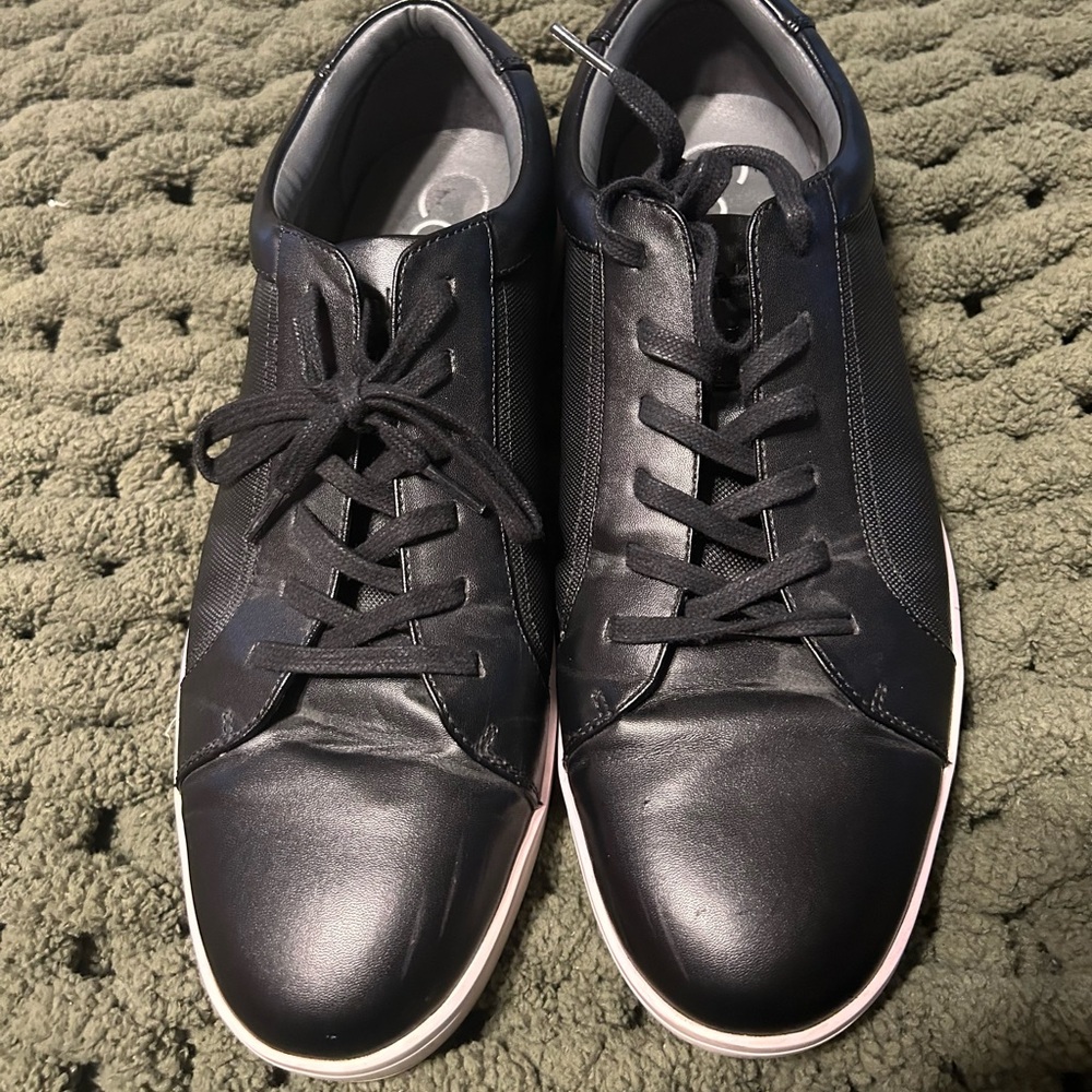 Calvin Klein Men's Black Leather Sneakers